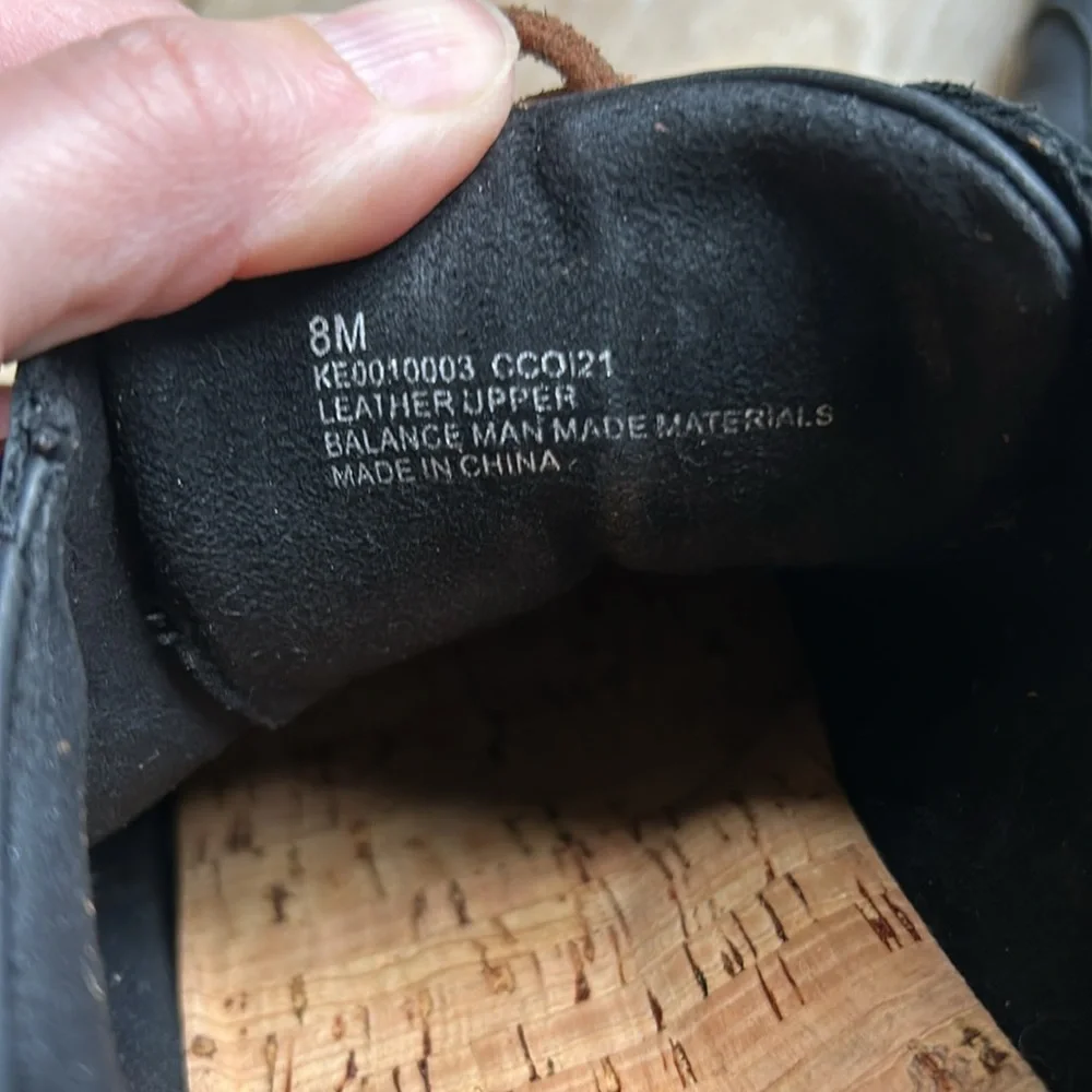 KORK-EASE Paislee Sneaker Women's Size 8 Black Leather Slip-On Cork Inso…
